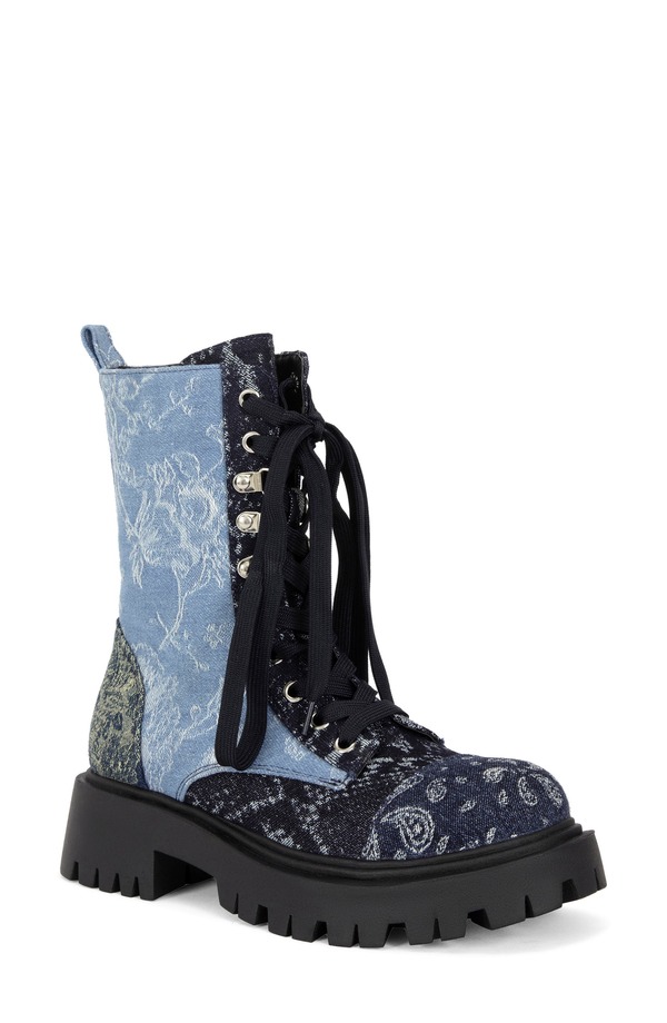 アザレア 壱 レディース シューズ ブーツ・レインブーツ AZALEA WANG Providence Combat Boot Denim ジーンズ