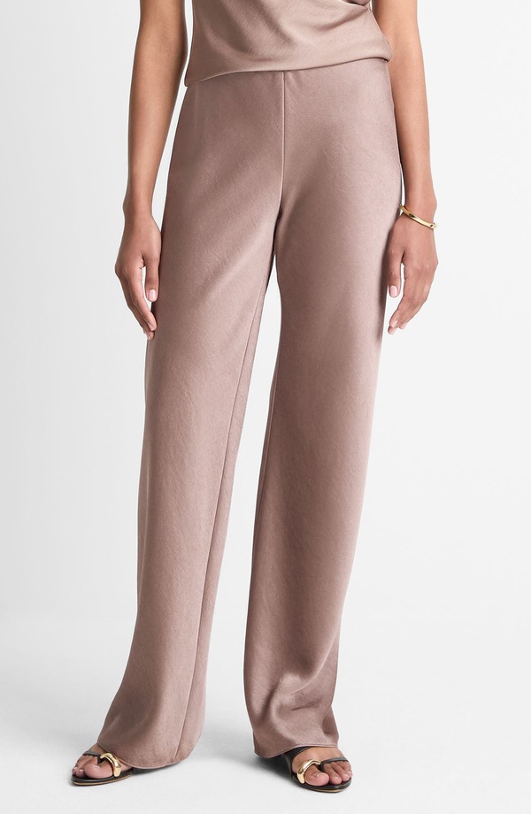 ヴィンス レディース ボトムス レギンストレート ハイウエスト パンツ Vince Fluid High Waistraight Leg Pants Mauve Lilac ライラック の商品写真