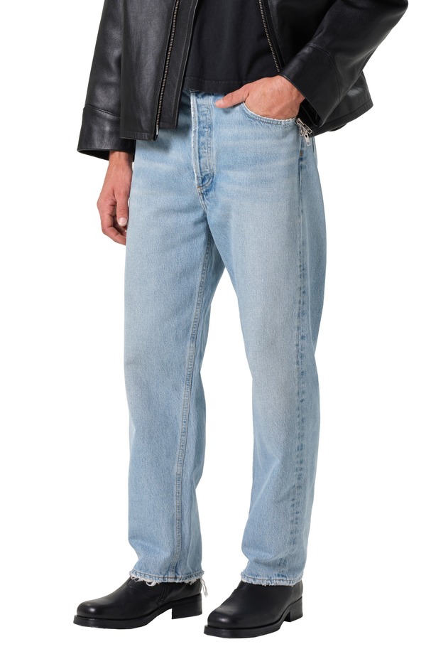 アゴルド メンズ ボトムス デニムパンツ ストレート ジーンズ AGOLDE '90s Mid Rise Relaxed Straight Leg Jeans Force (Vint Marbled Ind)｜ReVida 店