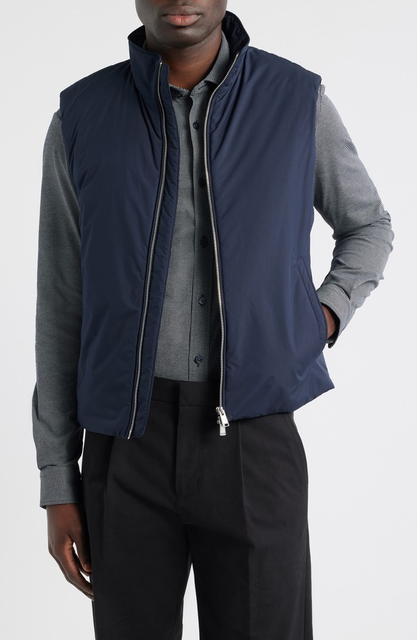ボス メンズ アウター ベスト BOSS Carens Zip Vest Dark Blue ブルー