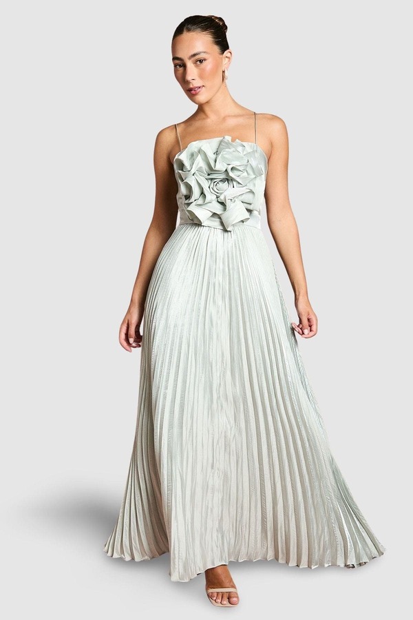コースト レディース トップス ワンピース プリーツ トール マキシ Coast Metallic Pleated Corsage Maxi Dressilver シルバー|ReVida 店