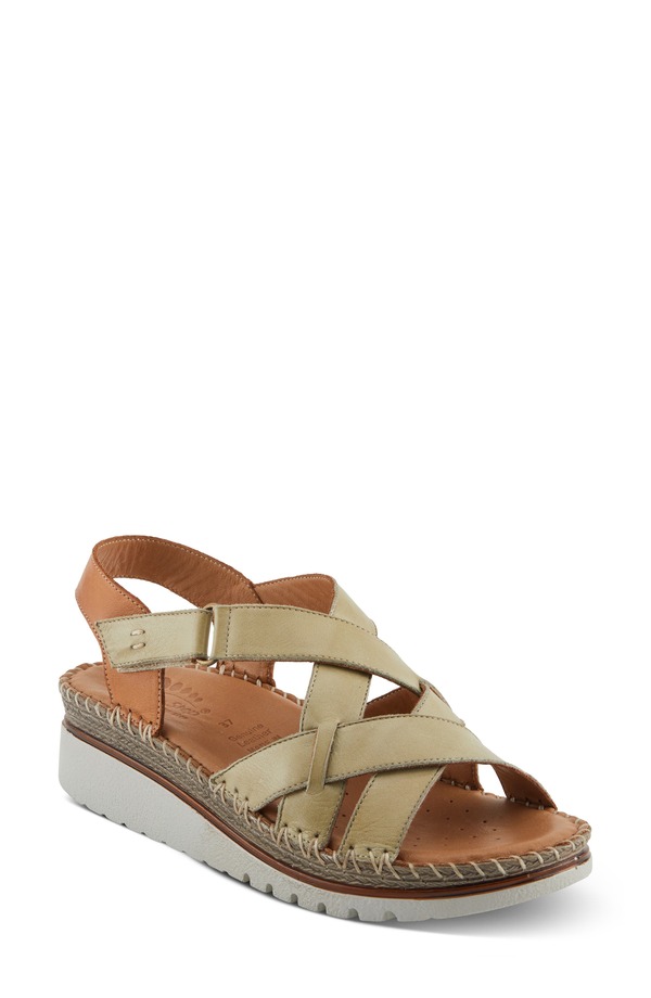 発条足取り レディース シューズ 踵 サンダル Spring Step Migula Slingback Wedge Sandal Olive Green 緑であること