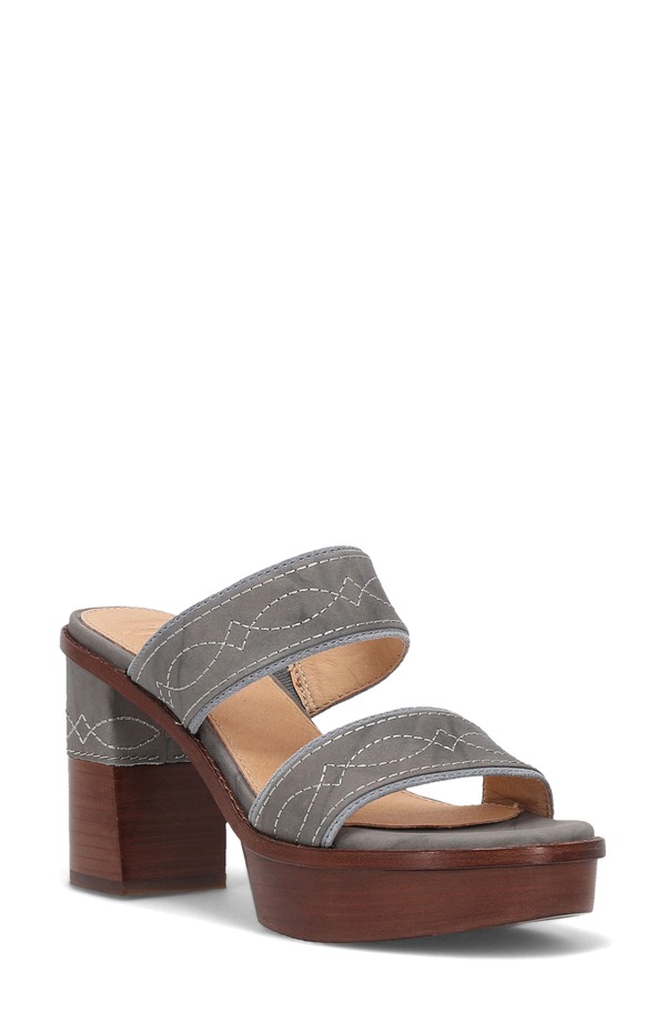 飛球 レディース シューズ 踵 プラットホーム サンダル Frye Pipa Platform Sandal Grey Sky 薄墨色