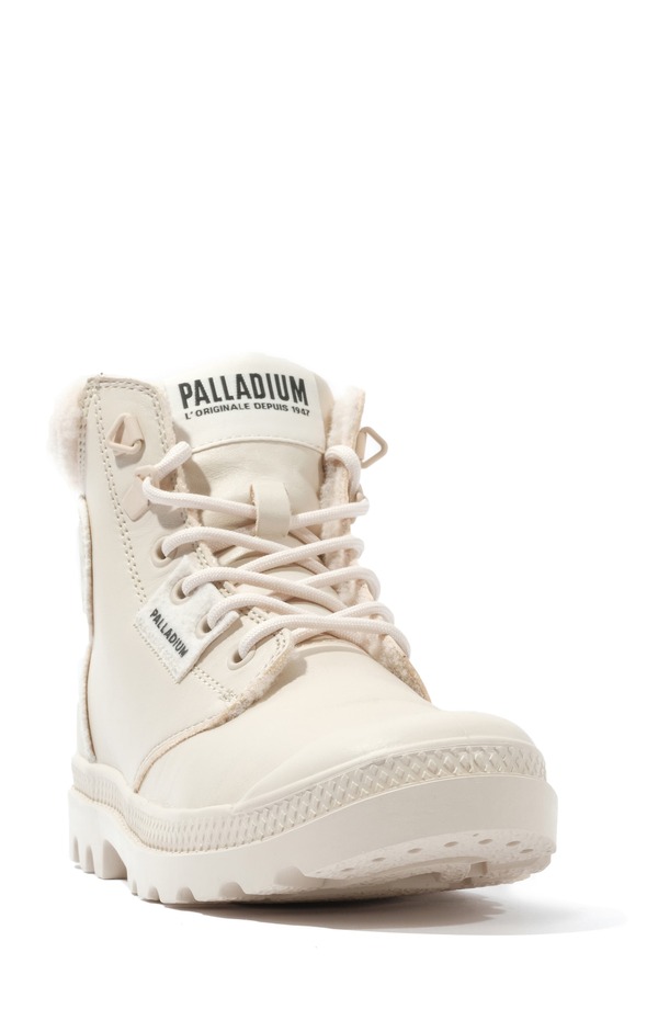 パラディウム レディース シューズ ブーツ・レインブーツ Palladium Pampa Hi Faux Fur Lined Boot Almond Milk