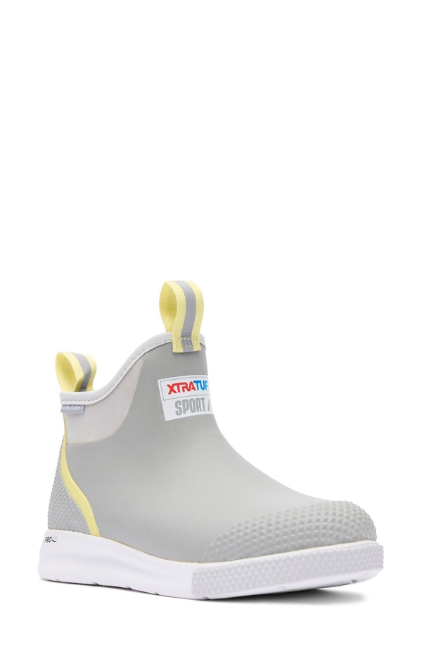 エクストラタフ レディース シューズ ブーツ・レインブーツ アンクル XTRATUF Waterproof Ankle Deck Sport Boot Gray/Yellow 薄墨色