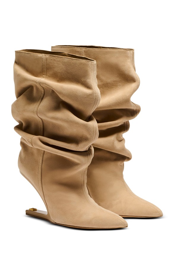 バルマン レディース シューズ ブーツ・レインブーツ スエードクロス アンクル Balmaino Wedge suede ankle boots Beige ベージュ