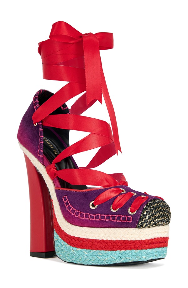 アザレア 一 レディース シューズ 踵 プラットホーム サンダル アンクル AZALEA WANG Fonteyn Ankle Wraplatform Sandal Red Multi 赤いこと