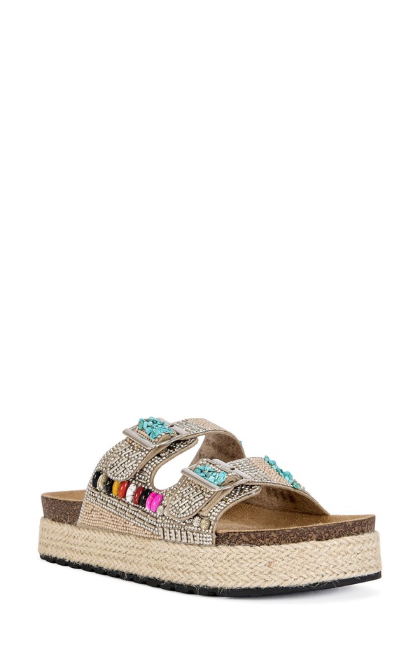アザレア 一 レディース シューズ サンダル プラットホーム AZALEA WANG Kaylum Two-Straplatform Sandal Beige ベージュ