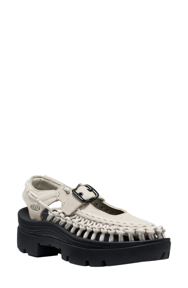 キーン レディース シューズ サンダル プラットフォーム KEEN Uneek Platformary Jane Sandal Birch Smooth Leather|ReVida 店