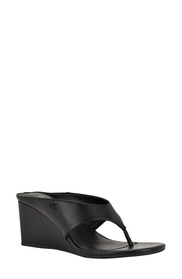カルバンクライン レディース シューズ 踵 サンダル Calvin Klein Marchela Wedge Sandal Black 黒いこと