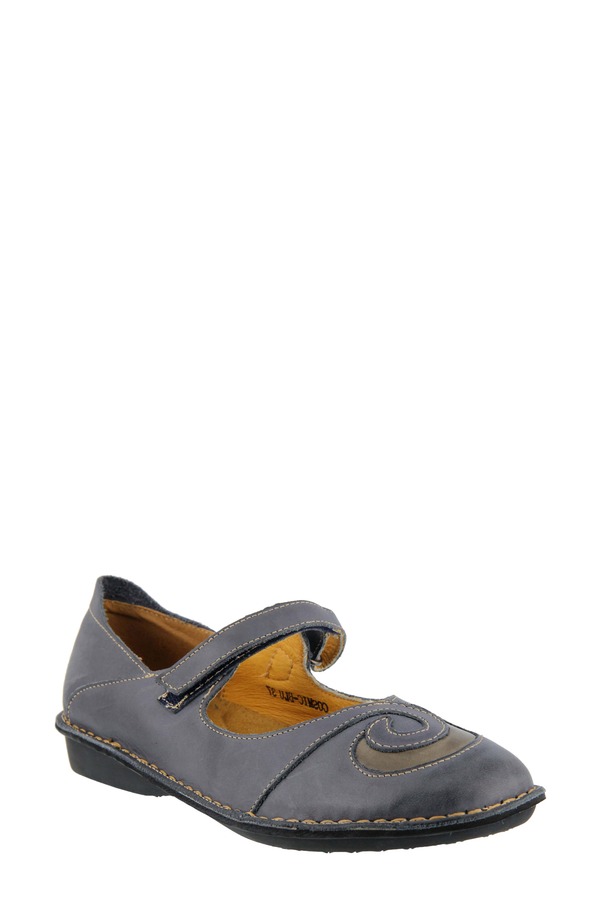 スプリングステップ レディース シューズ パンプス Spring Step Cosmic Mary Jane Flat Blue Leather ブルー|ReVida 店