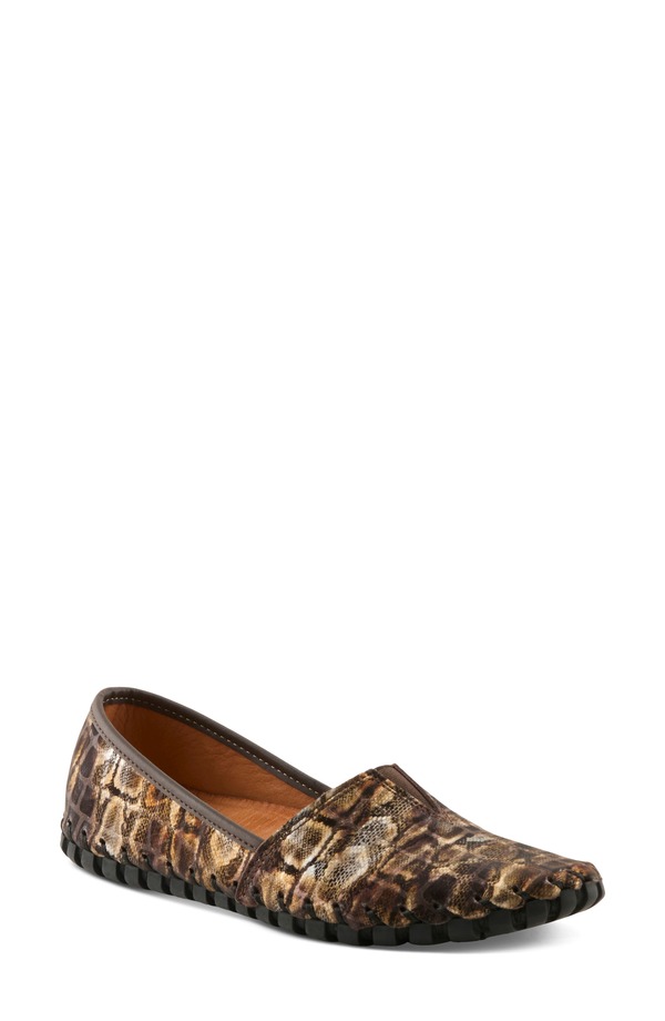 三春足つき レディース シューズ パンプス Spring Step Kathaleta Flat Dark Brown Multi 赤銅色