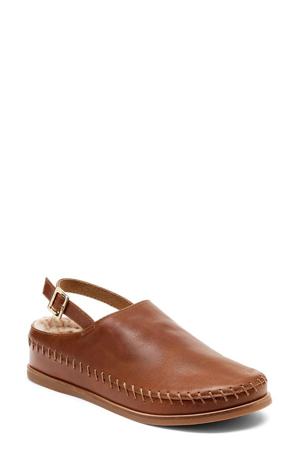 ケルシーダッガー レディース シューズ サンダル Kelsi Dagger Brooklyn Freddy Fur Lined Slingback Flat Cognac|ReVida 店