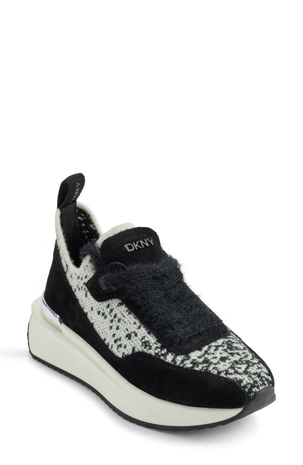 ダナ キャラン ニューヨーク レディース シューズ スニーカー DKNY Aveline Wedge Sneaker Black/ Off White オフホワイト｜ReVida 店