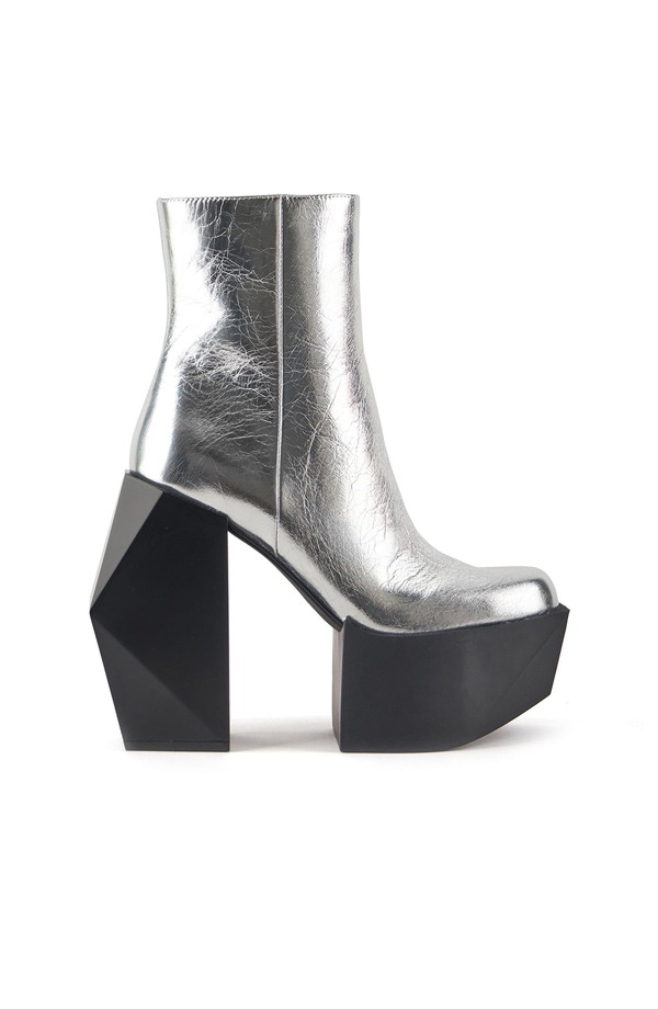 ユナイテッド素っぽんぽん レディース シューズ ブーツ・レインブーツ United Nude Stage Boot Silver しろがね色