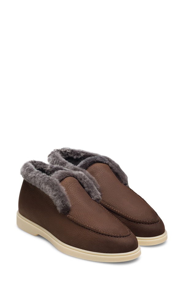 マグナーニ レディース シューズ ブーツ・レインブーツ Magnanni Sophie Genuine Shearling Bootie Tumbled Brown 赤銅色