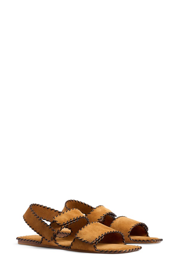 紙凧 レディース シューズ サンダル Khaite Boden Whipstitch Slingback Sandal Caramel