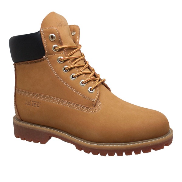アドテック レディース シューズ ブーツ・レインブーツ Tシャツ AdTec 6" Waterproof Steel Toe Work Boots Wheat|ReVida 店