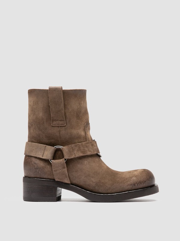 オフィチーネクリエイティブ レディース シューズ ブーツ・レインブーツ スエードクロス Officine Creative Dana 003 Suede Harness Boots Green 緑であること