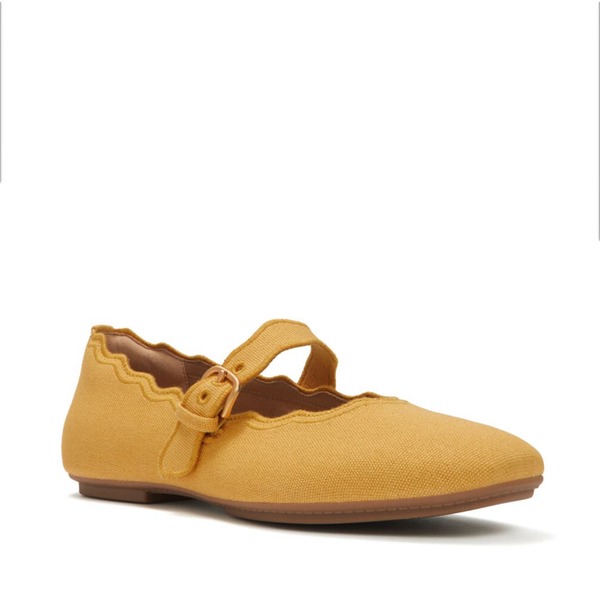 填まるフロップ レディース シューズ パンプス FitFlop Delicato Wavedge Canvas Mary Janes Turmeric