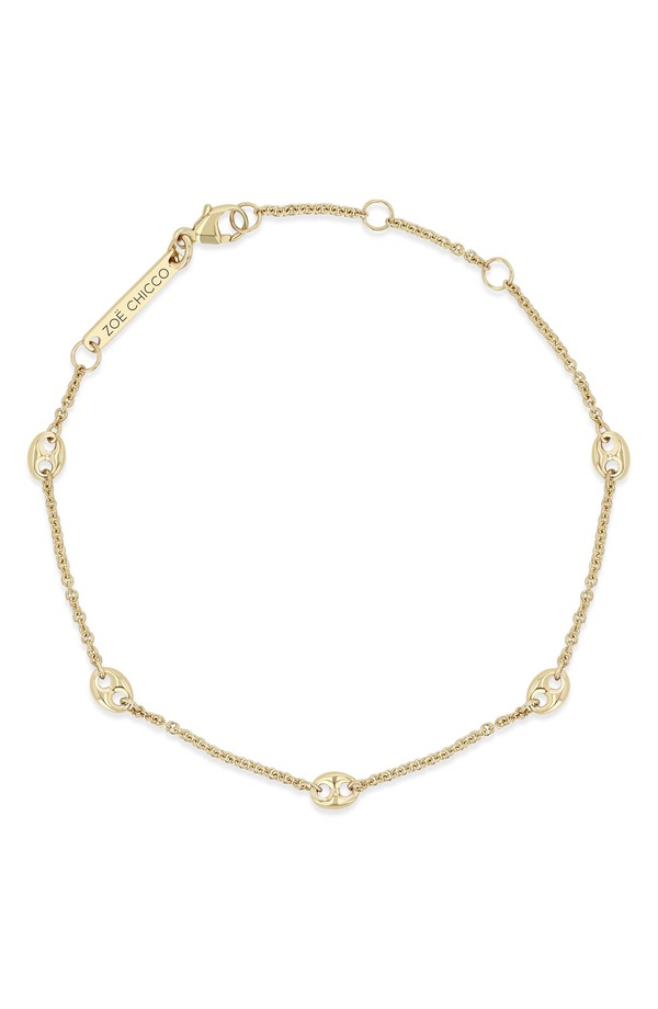 ゾーシッコ レディース アクセサリー ブレスレット・バングル・アンクレット Zo Chicco 14K Gold 5-Station Puffed Mariner Link Bracelet 14K Yellow Gold イエロー｜ReVida 店