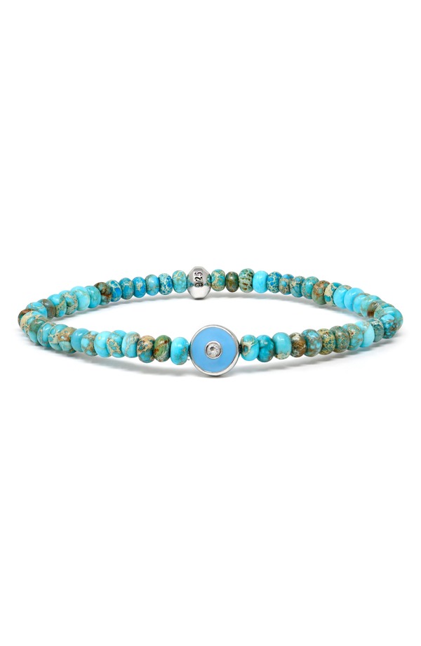 アンジー レディース アクセサリー ブレスレット・バングル・アンクレット Anzie Jac + Jo Icon Turquoise Jasper Evil Eye Stretch Braceleturquoise/ Aqua ターコイズ|ReVida 店