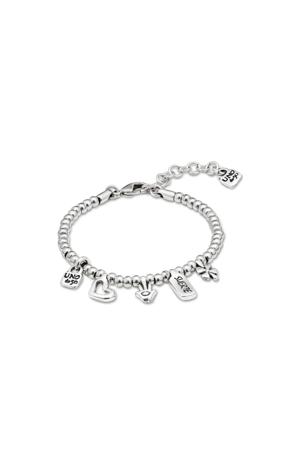 ウノデ 50 レディース アクセサリー ブレスレット・バングル・アンクレット UNODE50 Sterling silver-plated beaded bracelet with charmsilver シルバー|ReVida 店