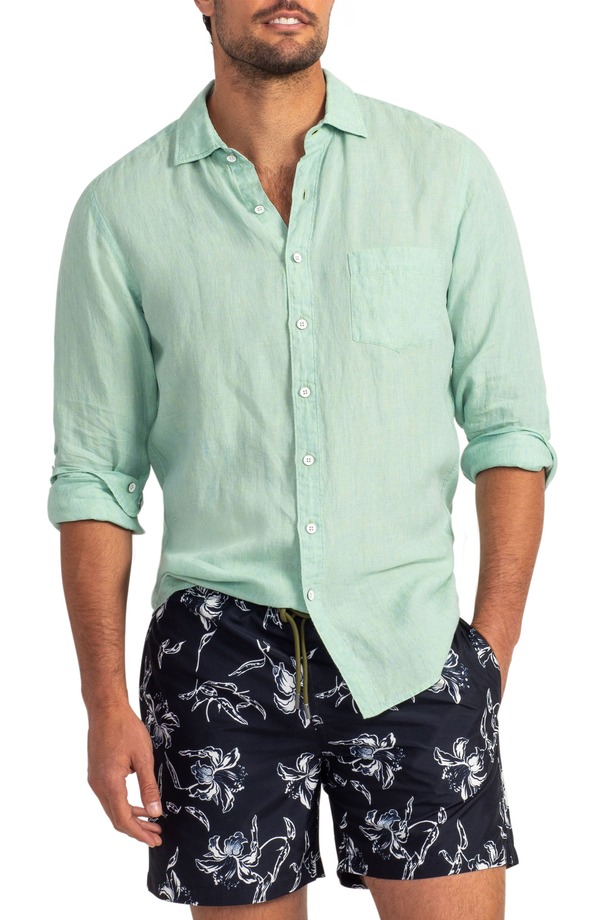 ロッドアンドグン メンズ トップス シャツ リネン Rodd \u0026 Gunn Coromandel Button-Up Linen Shirt Mint ミント