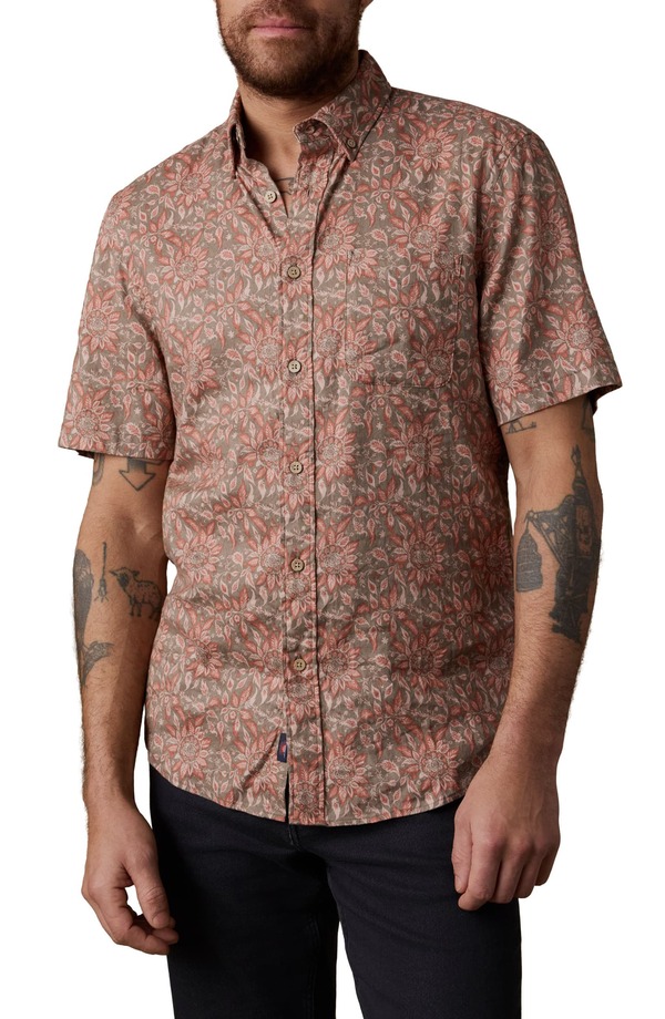 ファレティ メンズ トップス シャツ ダウン Faherty Breeze Short Sleeve Button-Down Shirt Rose Island Floral