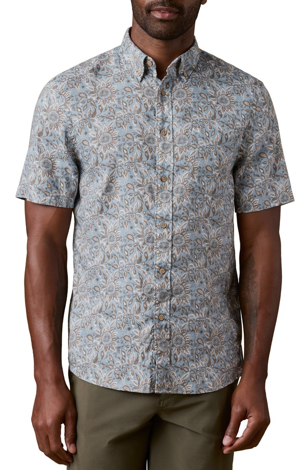 ファレティ メンズ トップス シャツ ダウン Faherty Breeze Short Sleeve Button-Down Shirteal Island Floral ティール