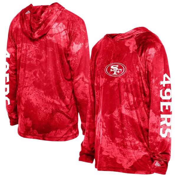 ニューエラ メンズ トップス Tシャツ MenNew Era Red San Francisco 49ers RealTree Xtreme Camo Raglan Long Sleeve Hooded Top Red レッド