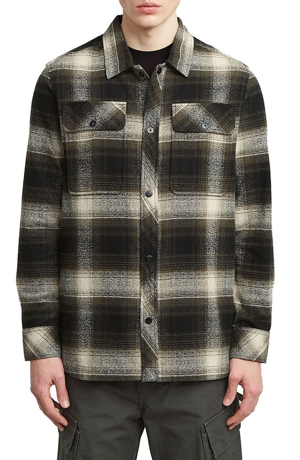 ジースター メンズ アウター ジャケット・ブルゾン シャツ コットン G-STAR GPO Plaid Cotton Snap-Up Overshirt Asfalt Arthur Check チェック｜ReVida 店