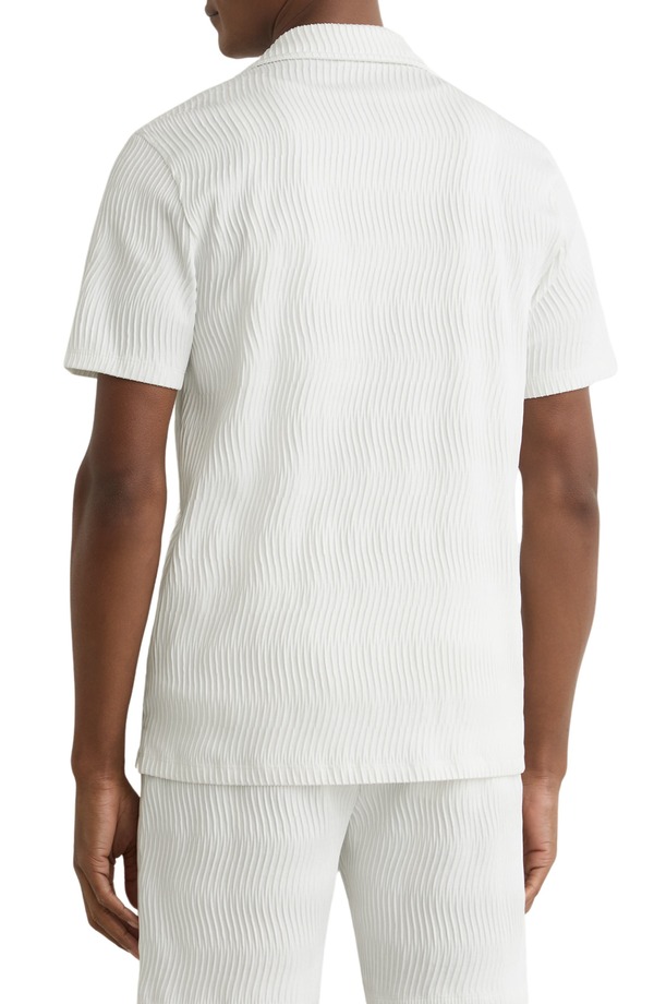 レイス メンズ トップス シャツ Reiss Aleo Textured Wave Camp Shirt White ホワイト