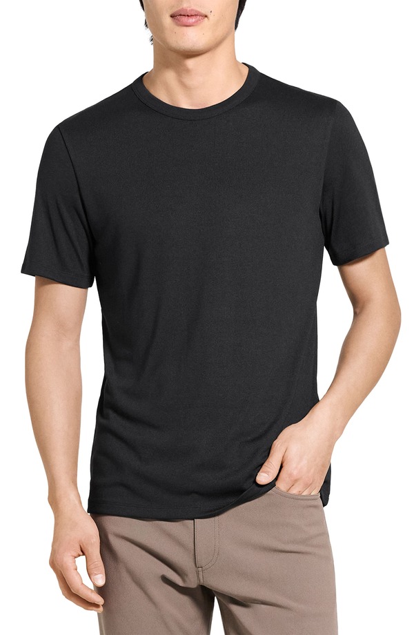 行動論理 メンズ トップス プルオーバー Theory Essential T-Shirt Black - 001 黒いこと
