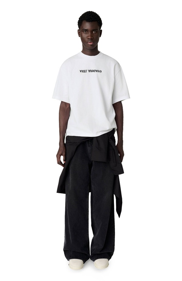 アクセルアリガト メンズ トップス ティーシャツ Axel Arigato Distort Washed T-Shirt White 白いこと トップス-メンズファッション