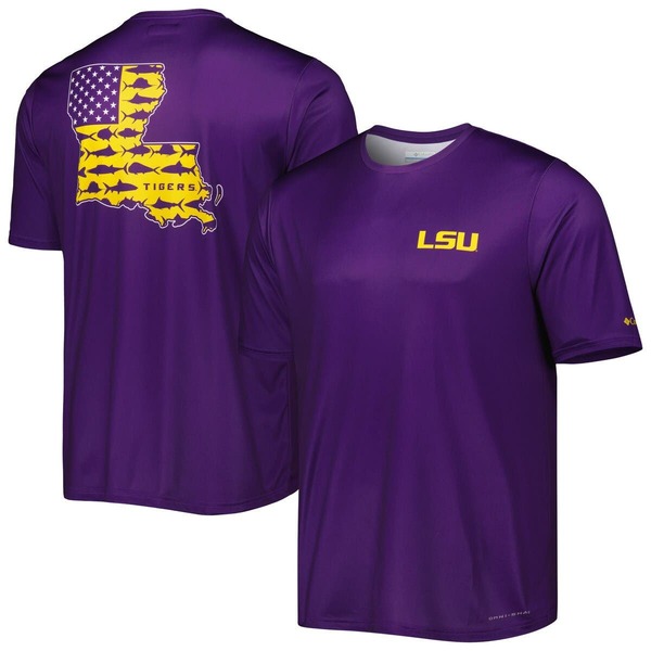 コロンビア メンズ トップス Tシャツ Men's Columbia Purple LSU Tigers Terminal Tackle Omni-Shade T-Shirt Purple パープル|ReVida 店