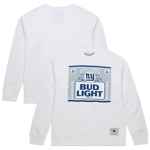 ミッチェル\u0026ネス メンズ アウター パーカー・スウェット プルオーバー Men\u0027s Mitchell \u0026 Ness x Bud Light White New York Giants The Crest Pullover Sweatshirt White 白いこと