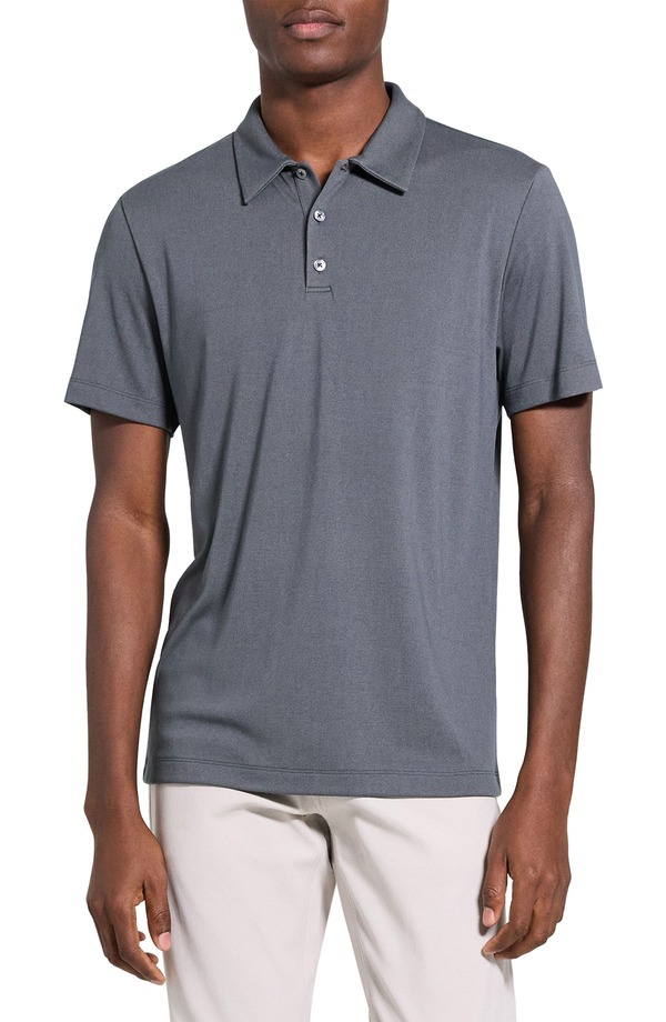行動論理 メンズ トップス スポーツシャツ Theory Bron インチ Anemone Milano Polo Carbon