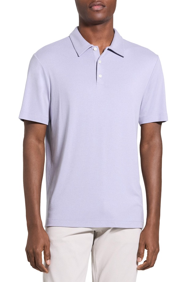 行動論理 メンズ トップス スポーツシャツ Theory Bron インチ Anemone Milano Polo Gray Lilac 薄墨色