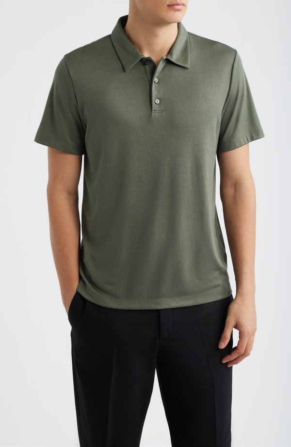 行動論理 メンズ トップス スポーツシャツ Theory Bron インチ Anemone Milano Polo Light Ivy