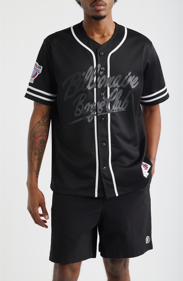 ビリオネアボーイズクラブ メンズ トップス シャツ Billionaire Boys Clubig Chew Baseball Shirt Black ブラック