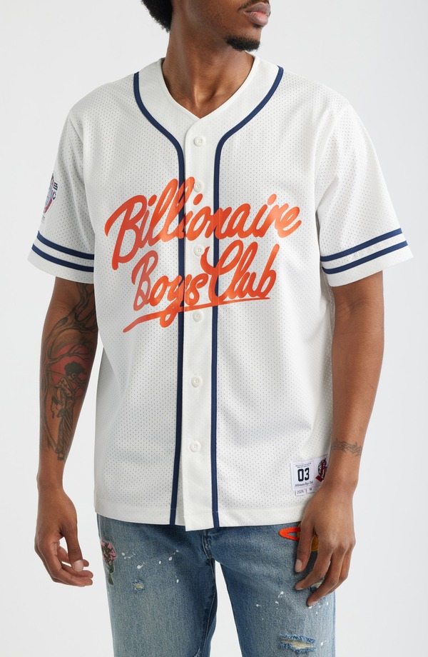 ビリオネアボーイズクラブ メンズ トップス シャツ Billionaire Boys Clubig Chew Baseball Shirt Ecru エクリュ|ReVida 店