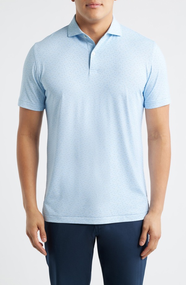 ピーター・銀鏡 メンズ トップス スポーツシャツ プルオーバー Peter Millar Soprano Waves Performance Jersey Golf Polo Blue Brisk 青み