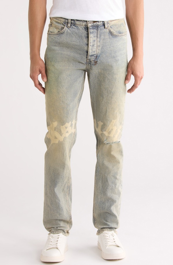 スビ メンズ ボトムス ジーンズズボン下 デニム Ksubi Chitch Sture Trashed Idolslim Tapered Leg Jeans Denim ジーンズ