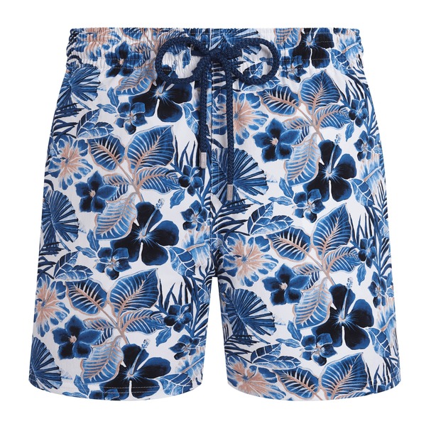 ヴィルブレクイン メンズ 海水着 二分の一ズボン下・さる股引き 遊撃手ズボン下 Vilebrequin Men Stretch Short Swim Shorts Island Flowers White 白いこと
