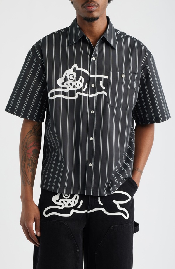 アイスクリーム メンズ トップス シャツ ICECREAM Boost Short Sleeve Button-Up Shirt Black ブラック