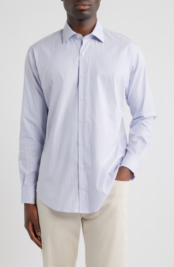 ピーター・ミラー メンズ トップス シャツ Peter Millar Langley Stripe Crown Lite Performance Twill Button-Up Shirt Light Violet バイオレット