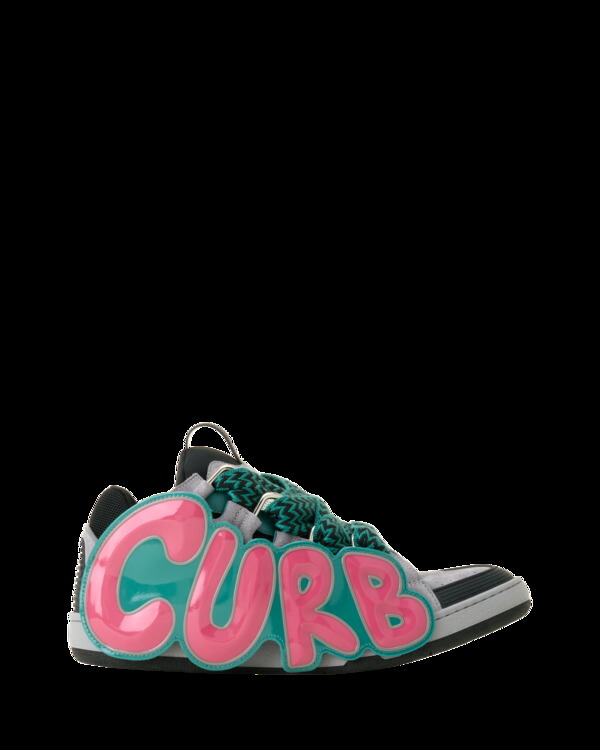 ランバン レディース シューズ スニーカー なめし革 Lanvin Curb Patch Sneakers In Leather Green 緑であること