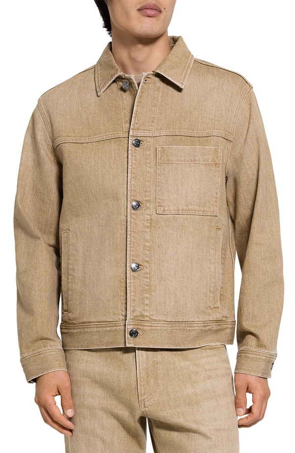行動論理 メンズ ボトムス ジーンズズボン下 上衣 Theory Tintedenim Trucker Jacket Washed Brown 赤銅色