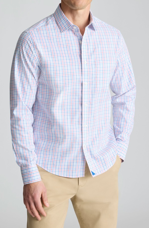 アンタックイット メンズ トップス プルオーバー 綿織物 UNTUCKitattersall Check Wrinkle Free Cotton Button-Up Shirt Pink Blue 青色
